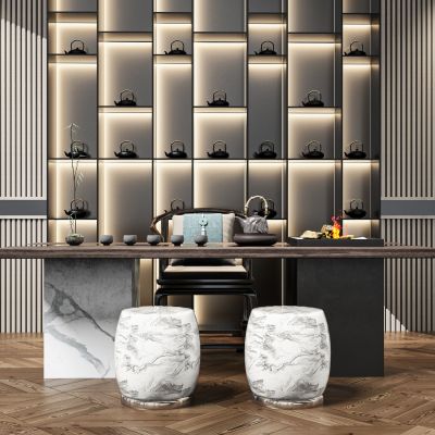 新中式茶桌椅组合