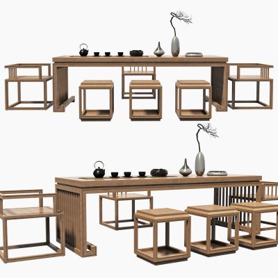 新中式茶桌椅组合