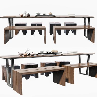 新中式茶桌椅组合