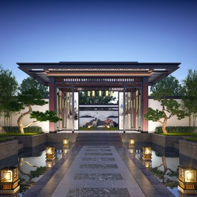 新中凉亭庭院景观