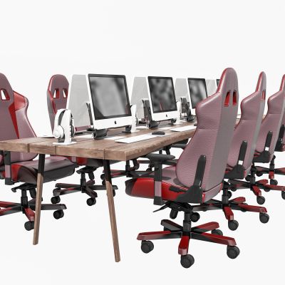 现代卡座办公桌椅组合