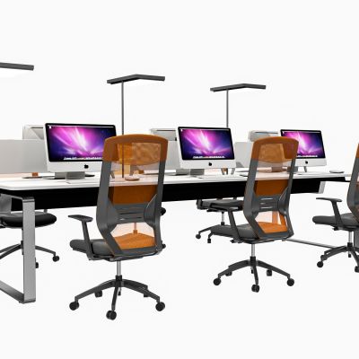现代卡座办公桌椅组合