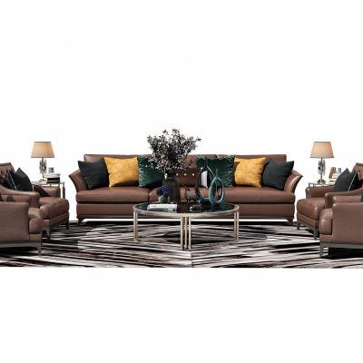 简欧客厅沙发茶几组合