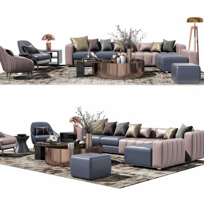 现代客厅沙发茶几组合