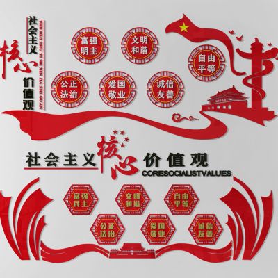 党建展板核心价值观一