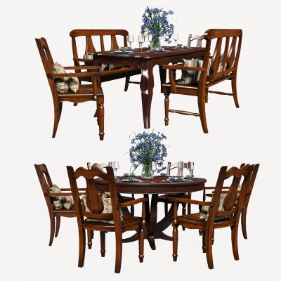 美式餐桌椅组合