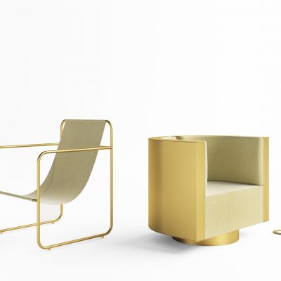 单椅落地灯组合