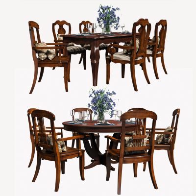 美式餐桌椅组合