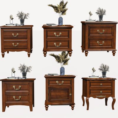 美式床头柜边几