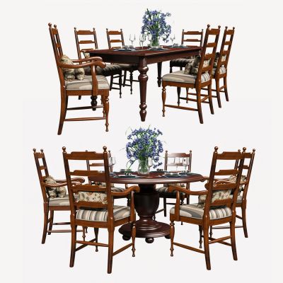 美式餐桌椅组合