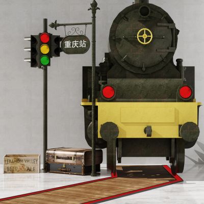 工业风火车头装饰