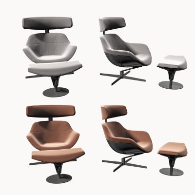 现代休闲椅脚蹬组合 