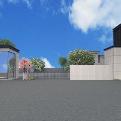 现代风格门头，大门3D模型