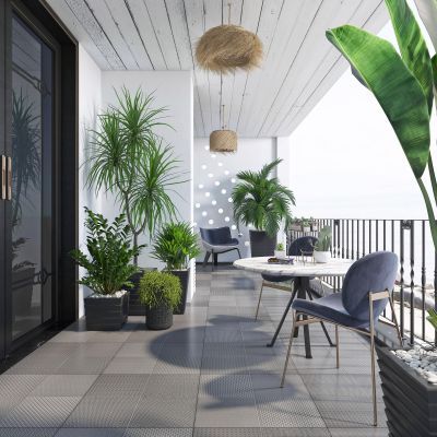 现代休闲阳台3D模型