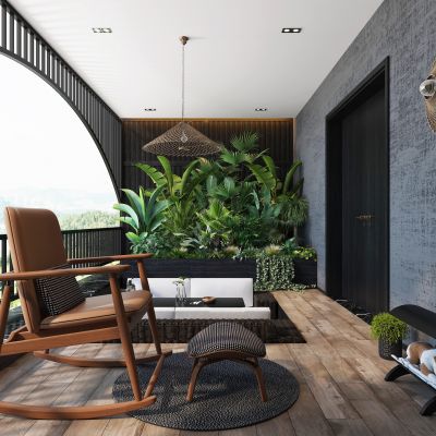 现代休闲阳台露台花园