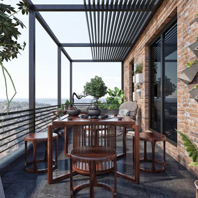 工业风露天生活休闲阳台