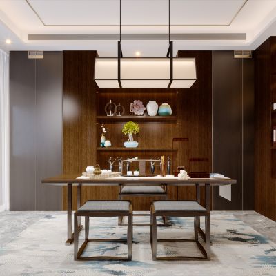 新中式现代简约轻奢风格书房