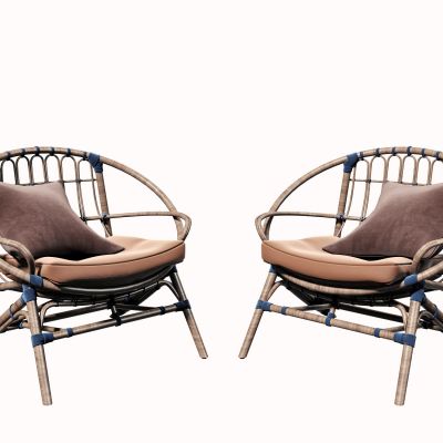 现代户外藤编椅，休闲藤椅，新中式户外椅