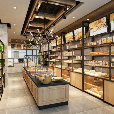 工业LOFT甜品面包店3D模型