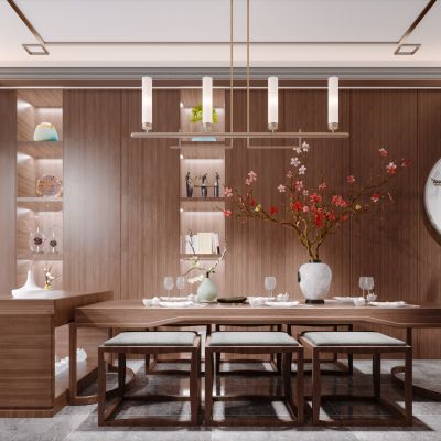 新中式现代简约轻奢风格餐厅