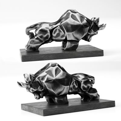现代牛雕塑3D模型