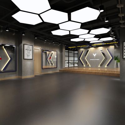 现代简约工业风格健身房舞蹈室