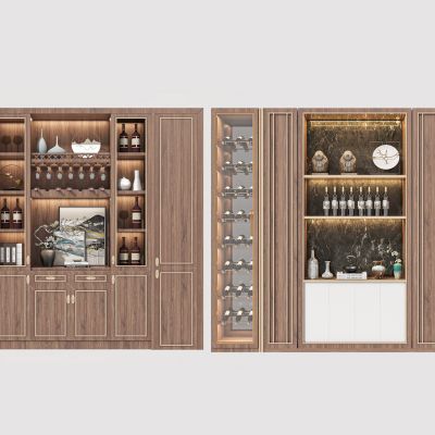 新中式实木酒柜组合