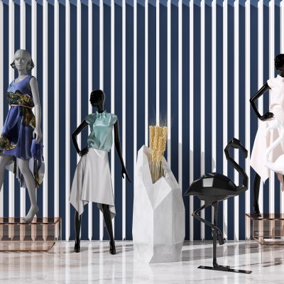 现代服装店橱窗模特