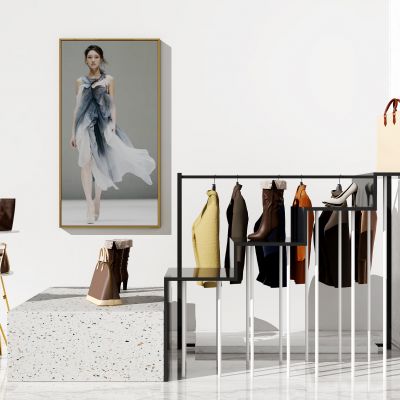 现代服装店货架