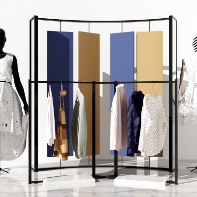 现代服装货架 人物模特