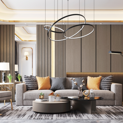 现代轻奢客厅餐厅