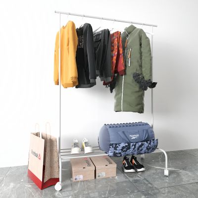 现代衣架 羽绒服 鞋子