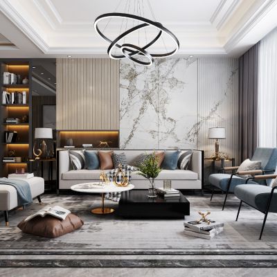 现代轻奢客厅餐厅