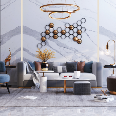 现代轻奢沙发茶几组合