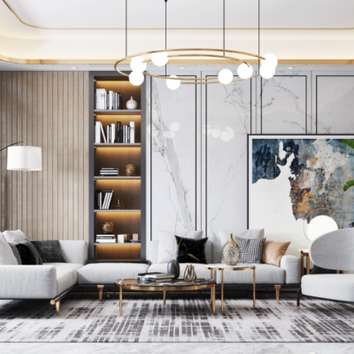 现代轻奢客厅餐厅