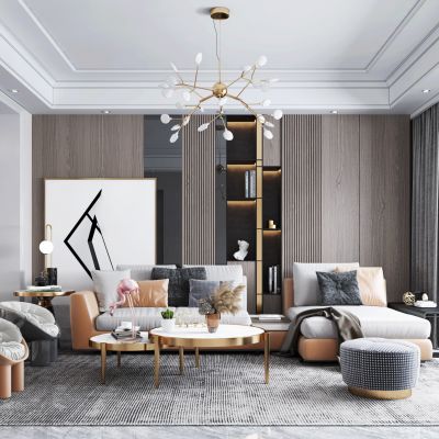 现代轻奢客厅餐厅
