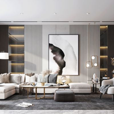 现代复式客厅餐厅