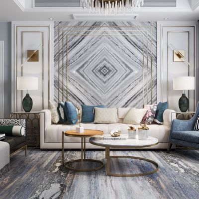 现代轻奢客厅餐厅