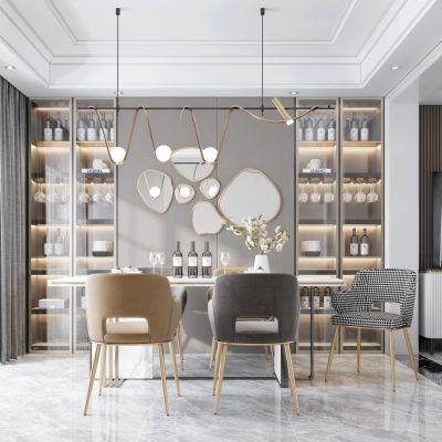 现代轻奢客厅餐厅