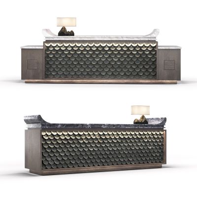 中式前台吧台收银台接待台