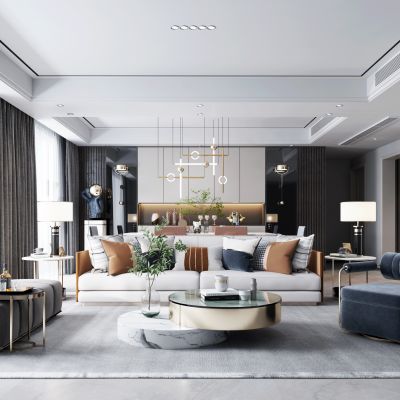 现代轻奢客厅餐厅