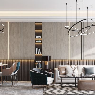 现代轻奢客厅餐厅