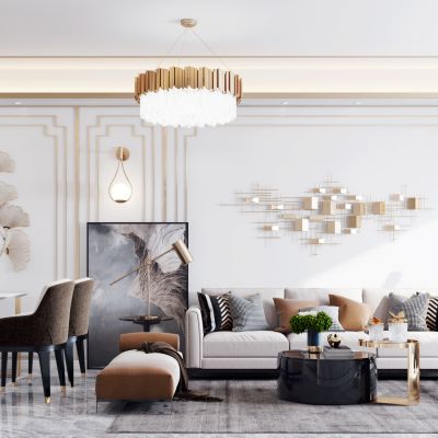 现代轻奢客厅餐厅