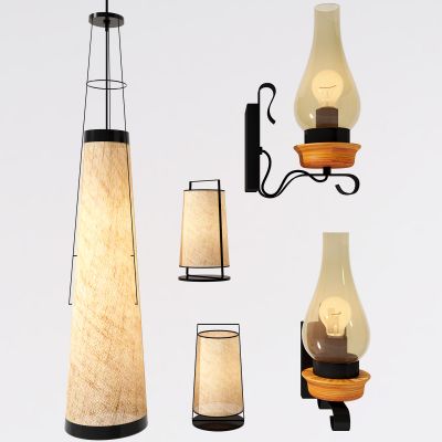 新中式灯具组合