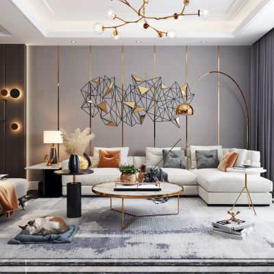 现代轻奢客厅餐厅