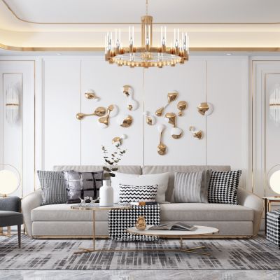 现代轻奢客厅餐厅