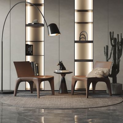 现代单椅边几组合