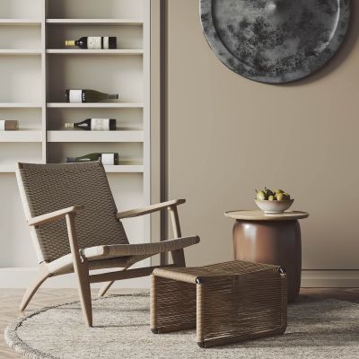 北欧单椅边几组合