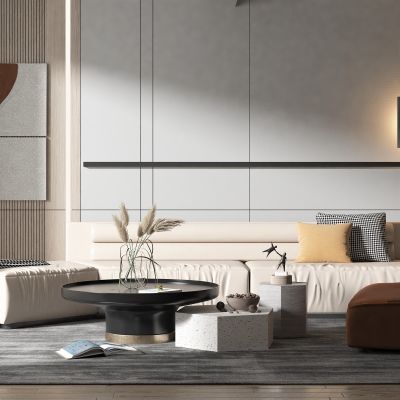 现代风格沙发茶几组合