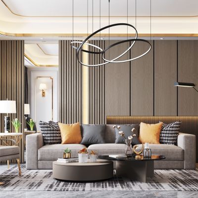 现代轻奢客厅餐厅